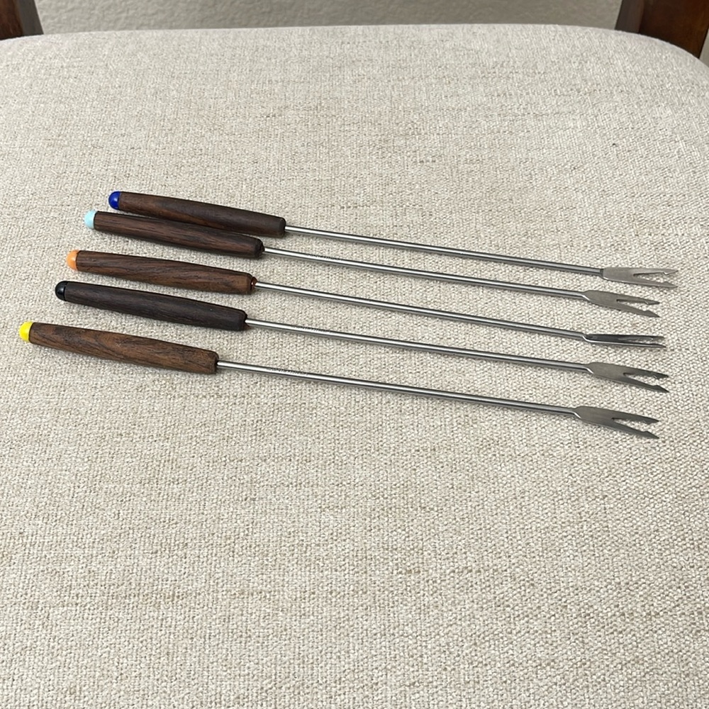 MCM Fondue fork set 5 piece